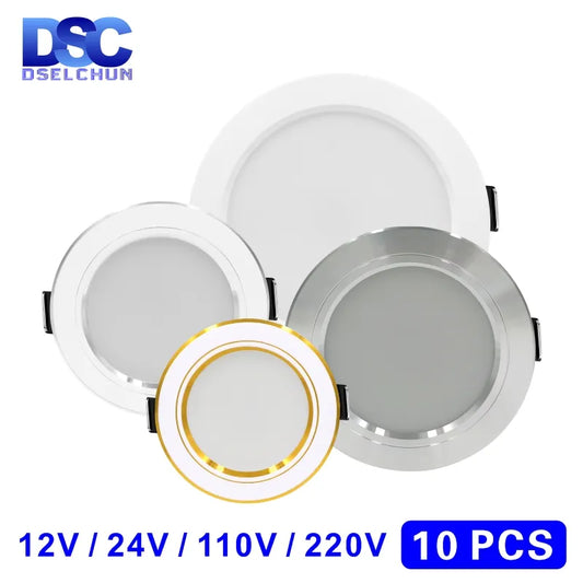 dimmable luxury 10pcs/lot Led Downlight  3'' 4'' 5'' gold silver white